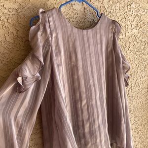 Lush women’s open shoulder long sleeve blouse